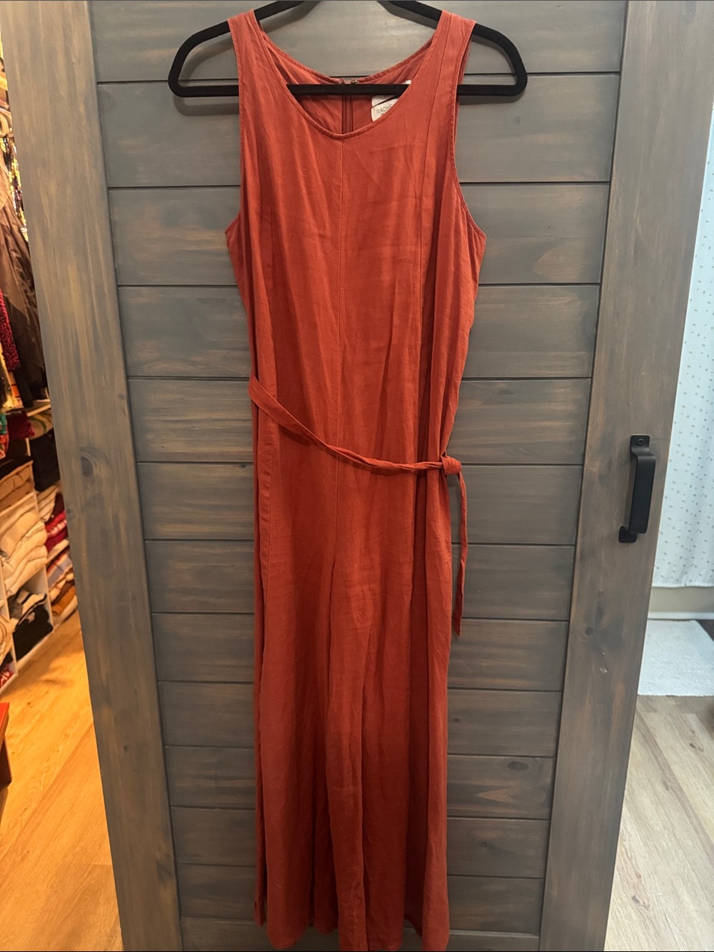 Rachel Zoe Rust Wide-Leg Jumpsuit with Tie Waist